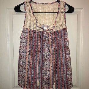 Tribal/Floral Lace Tank